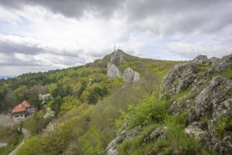 View from the castle ruins of Kalnik over the rocky ridge, Comuna Kalnik, Koprivnica-Križevc