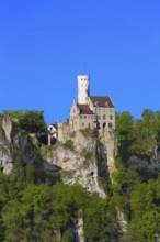 Lichtenstein Castle, fairytale castle of Württemberg, romantic fairytale castle on the eaves of the