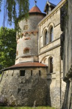 Lichtenstein Castle, fairytale castle of Württemberg, romantic fairytale castle on the eaves of the