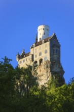 Lichtenstein Castle, fairytale castle of Württemberg, romantic fairytale castle on the eaves of the