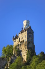Lichtenstein Castle, fairytale castle of Württemberg, romantic fairytale castle on the eaves of the