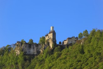 Lichtenstein Castle, fairytale castle of Württemberg, romantic fairytale castle on the eaves of the