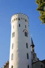 Lichtenstein Castle, fairytale castle of Württemberg, romantic fairytale castle on the eaves of the