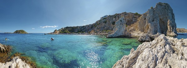 Picturesque Grande Blue coastal landscape with clear blue water and the majestic cave of