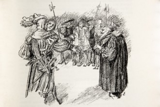 Illustration by Hermann Ebers, 21 June 1881 to 10 February 1955, painter, draughtsman, artist,
