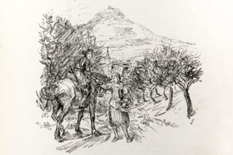 Illustration by Hermann Ebers, 21 June 1881 to 10 February 1955, painter, draughtsman, artist,