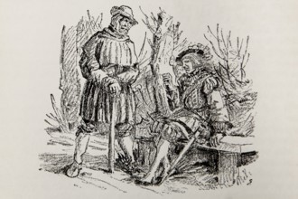 Illustration by Hermann Ebers, 21 June 1881 to 10 February 1955, painter, draughtsman, artist,