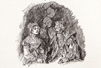 Illustration by Hermann Ebers, 21 June 1881 to 10 February 1955, painter, draughtsman, artist,
