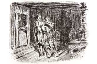 Illustration by Hermann Ebers, 21 June 1881 to 10 February 1955, painter, draughtsman, artist,