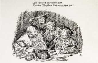 Illustration by Hermann Ebers, 21 June 1881 to 10 February 1955, painter, draughtsman, artist,