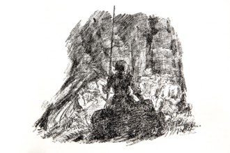 Illustration by Hermann Ebers, 21 June 1881 to 10 February 1955, painter, draughtsman, artist,