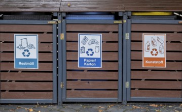 Waste containers, waste separation, Hesse, Germany