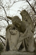 St Marx cemetery, stone angel, old grave, Vienna