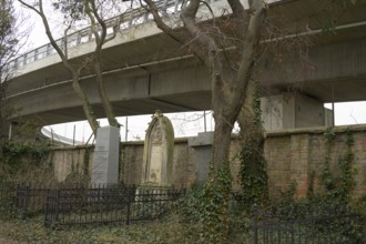 Sankt Marx cemetery, old graves, motorway, Vienna