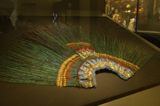 Weltmuseum Wien, art museum, exhibition object, feather headdress, Mexico, Aztecs, Vienna