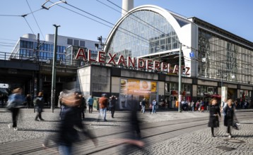 A long exposure shows people at Alexanderplatz station, Berlin, 27/09/2025, Berlin, Berlin, Germany
