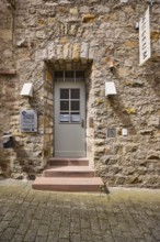Museum for town history and folklore, sandstone building, town museum, entrance, door, staircase,