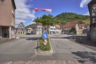 Schlossberg, streets, central island, half-timbered houses, general architecture, trees, hills,