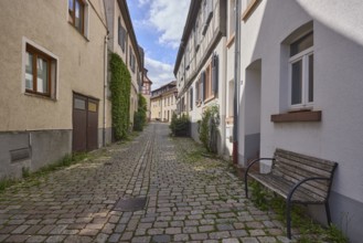 Old town, alley, cobblestone pavement, historic half-timbered houses, historic buildings, facades