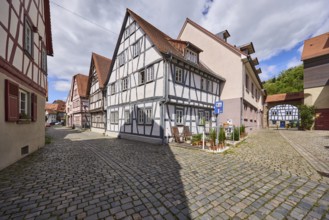 Sickinger Tor, old town, historic half-timbered houses, town gate, town fortifications, buildings,