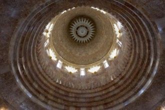 Impressive dome view with geometric architecture and light, Yazidi temple, Yazidi temple, the