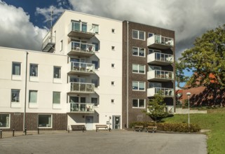 Modern apartment building built in 2010 in Ystad, Skåne County, Sweden, Scandinavia
