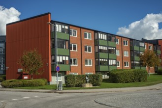 Modern apartment building built in 1975 in Ystad, Skåne County, Sweden, Scandinavia