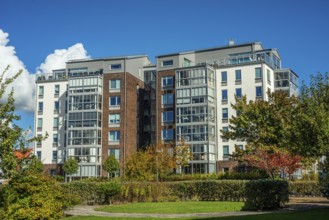 Modern apartment building built in 2010 in Ystad, Skåne County, Sweden, Scandinavia