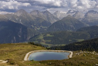 View from Cuolm da Vi to three thousand metre peaks of the Cristallina with Piz Cristallina and Piz