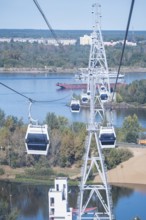 Cable car over the Volga River, Nizhny Novgorod, Russia