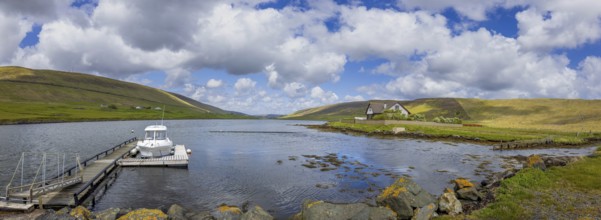 Scenic Scotland Shetland nature scenery in England. Green pastures and picturesque landscapes