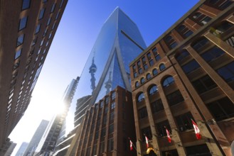 Scenic panorama of Toronto financial district skyline in the city downtown