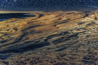 Evening sun reflected in the Wadden Sea at low tide, sun, sea, natural spectacle, Sylt