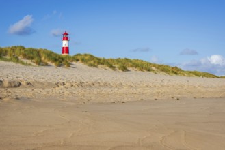The Lister lighthouse at Ellenbogen, morning light, morning mood, dune, North Sea island, Sylt