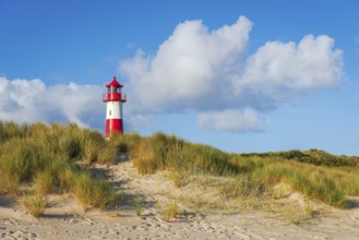 The Lister lighthouse at Ellenbogen, morning light, morning mood, dune, North Sea island, Sylt