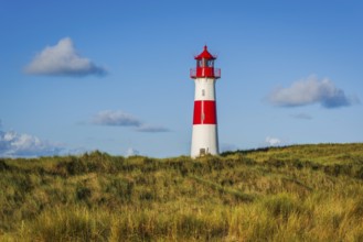 The Lister lighthouse at Ellenbogen, morning light, morning mood, dune, North Sea island, Sylt