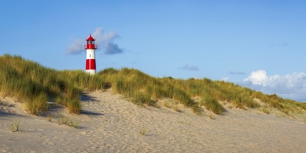 The Lister lighthouse at Ellenbogen, morning light, morning mood, dune, North Sea island, Sylt