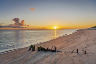 Sunrise on Ellenbogen beach on the North Sea island of Sylt