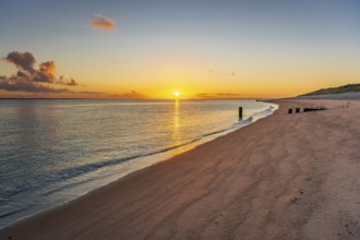 Sunrise on Ellenbogen beach on the North Sea island of Sylt