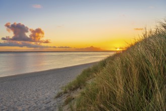 Sunrise on Ellenbogen beach on the North Sea island of Sylt