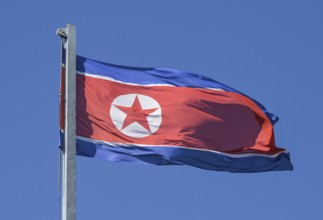Flag over the Embassy of the Democratic People's Republic of Korea, North Korea, Glinkastraße,