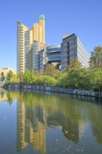 Landwehrkanal, commercial building Atrium Tower, Potsdamer Platz, Tiergarten, Mitte, Berlin,