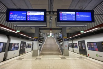 Deutsche Bahn DB Regio class 430 S-Bahn Stuttgart trains at Filderstadt station, Germany