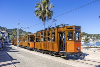 Historic tram Tranvia de Soller public transport public transport in Majorca in Port de Soller,