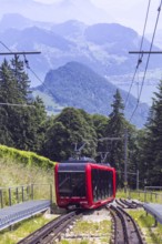 Pilatus railway Cogwheel railway to Mount Pilatus in the Swiss Alps in Pilatus, Switzerland