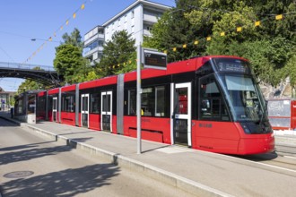 Stadler Tramlink tram operated by Bernmobil at the Kursaal stop in Bern, Switzerland