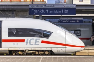 Traction unit of a Deutsche Bahn DB ICE 3 high-speed train at Frankfurt Central Station, Germany