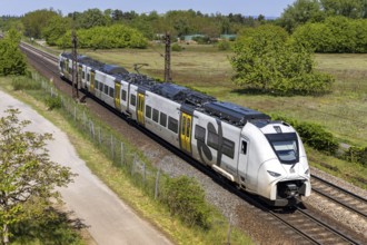 Train of the S-Bahn Rhein-Neckar of Deutsche Bahn DB Regio type Siemens Mireo on the railway line