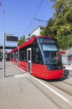 Stadler Tramlink tram operated by Bernmobil at the Kursaal stop in Bern, Switzerland