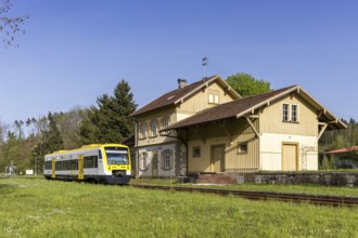 Regional train as a ring train on the Wutachtal railway of the type Regio-Shuttle RS 1 at the